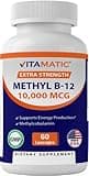 Vitamatic Methyl B12 (Methylcobalamin) 10,000 mcg 60 Lozenges - Superior Source of Vitamin B12