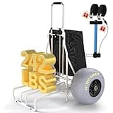 PYY Beach Cart with Big Balloon Wheels for Sand, Foldable Wagon Dolly Buggy Trolley with 242 Lbs Loading Capacity, 13" Large Rolling Tires, Collapsible Storage Bag for Outdoor Camping Shopping Fishing