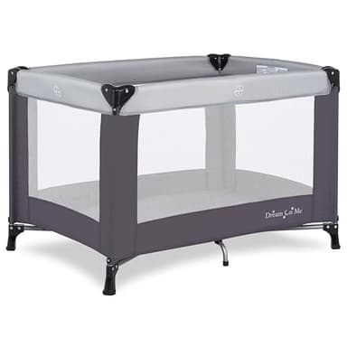 Dream On Me Nest Portable Baby Playard, Lightweight Foldable Travel Play & Nap Space with Carry Bag, Breathable Mesh Sides for Infants & Toddlers, Compact Indoor Outdoor Use, Grey