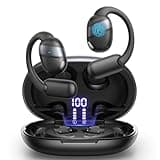 Open Ear Headphones Earbuds Wireless, 5.4 Bluetooth Ear Buds with Digital Display, Ultra-Comfort, Clear Calls, Powerful Sound, 50H Playtime, IPX4 Waterproof Sports Earphones for Running & Workouts