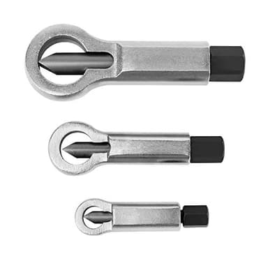 QWORK 3 Set Nut Screw Splitter Set Nut Remover Tools, Nut Splitter Cracker, Rusted Nut Breaker, Steel Nut Remover Extractor Tools, Manual Pressure Nut Cracker Metal Splitter