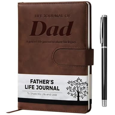 Dad I Want to Know Your Life Story Leather Journal (Hardcover) - Birthday Gifts for Dad - Guided Legacy Journal to Share His Life Story - Ideal Gifts for Fathers Day from Daughter Son