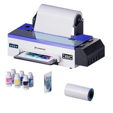 PUNEHOD L1800 DTF Printer A3 DTF Transfer Printing Machine, Direct to Film Printer with White Ink Circulation System, DIY Print for Dark and Light Clothing (Without Oven)