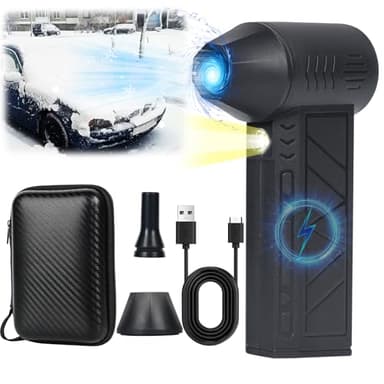 Snow Whiz Turbo Blower, Snowwhiz Turbo Blower with Led, Mini Turbo Snow Blower for Car,3 Gear Adjustable Super Power Turbo Breeze Electric Blower,Clear Snow 10x Faster