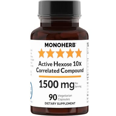 MONOHERB Active Hexose 10x Correlated Compound, 1500 mg - 30 Servings - 90 Capsules 500 mg per Capsule