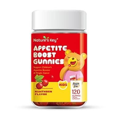 Nature's Key Appetite Booster Gummies - for Kids to Eat More, Support Appetite Stimulant and Weight Gainer -Hawthorn Flavor (120 Count, Pack of 1)