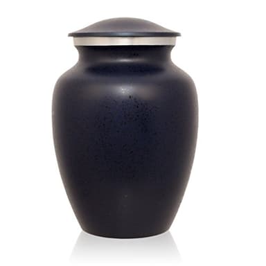 Classic Alloy Cremation Urn - Medium - Holds Up to 85 Cubic Inches of Ashes - Sapphire Blue Metal Urns for Ashes