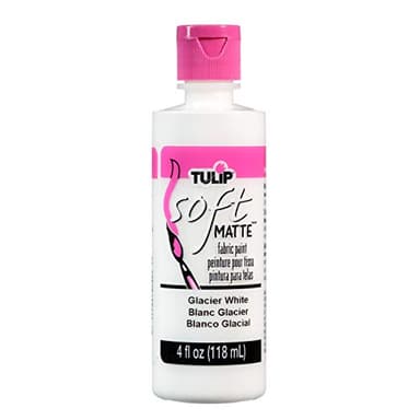 Tulip Soft Fabric Paint, Washable, Stays Soft and Flexible, Permanent Paint, for Light and Dark Fabrics, 4 fl oz, Glacier White