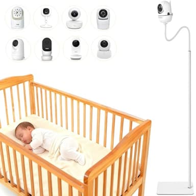 iTODOS Baby Monitor Floor Stand Holder Mount Compatible with Infant Optics DXR-8 Pro,Nanit Pro & Flex Stand,HelloBaby HB6550/6560,VTech VM819/VM901,Owlet,Momcozy,eufy,Motorola and 1/4 Threaded Camera