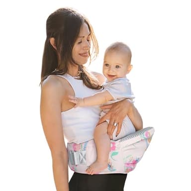 YooxArmor Baby Hip Carrier‌ - Infant Toddler Hip Seat for 0-36 Months (0-66 lbs) Adjustable Waistband, Breathable Mesh & Enhanced Safety, Side-Carry & Front Carry Options (Flower)
