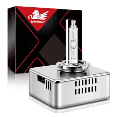 WinPower D5S Xenon HID Headlight Bulb, 6000K Cool White 35W Metal Stents Base High Low Beam Replacement Lights, Pack of 1