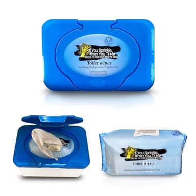 Wipe Dispenser & Toilet Wipes – 60 Count, Multipurpose Flushable Wipes, Aloe Extract, Unscented, Easy-to-Use with Pop Up Dispenser, Septic Safe, Perfect for Potty Training & Bathroom Hygiene