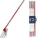 Jwevvie 48'' x 8" Bull Float Aluminum Magnesium Alloy Concrete Float Round End with 4 Handles and Bull Float Bracket For Concrete Finishing with Carrying Plastic Tool Box，Red