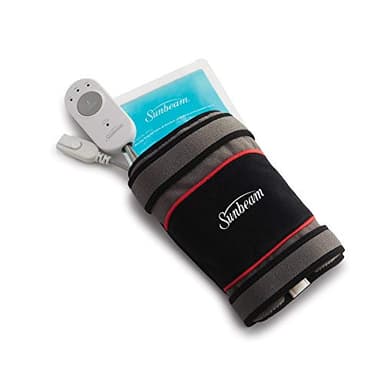 Sunbeam Heating Pad Wrap for Joint Pain Relief with Frozen Pack Auto Shut Off and Moist Heating Option Black/Grey