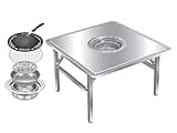 WANMEIZI Outdoor Grill Table Korean Bbq Table Camping Table Folding 31”x31” Stainless Steel Rv Grill Tables for Outside Barbecue Backyard Garden Home Picnic Travel Party