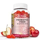 9-in-1 Probiotic Fiber Gummies for Adults & Teens 16G Fiber per Serving, Psyllium Fiber Supplement with 5 Billion CFU Bacillus Coagulans, Inulin, ACV for Digestive, Gut & Immune Wellness - 60 Gummies