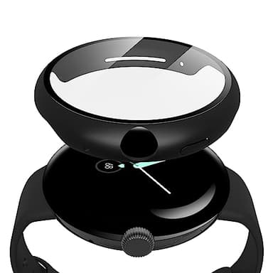 Misxi 2 Pack Hard PC Case with Screen Protector Compatible with Google Pixel Watch 2 / Pixel Watch 41mm, High Sensitivity Lightweight Anti-Fall Cover, Black