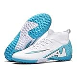 XJIODF Men's Soccer Shoe Indoor Soccer Shoes High School Baseball Cleats Youth Rugby Adults AG FG TF Football Boots Wide Training Shoes White EU 38
