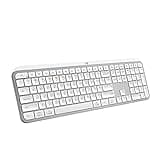 Logitech MX Keys S Wireless Keyboard, Low Profile, Fluid Precise Quiet Typing, Programmable Keys, Backlighting, Bluetooth, USB C Rechargeable, for Windows PC, Linux, Chrome, Mac - Pale Grey