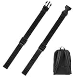 Xthrotsenk Adjustable Backpack Chest Strap Fanny Pack Extender Strap Sternum Straps for Backpacks Belt Bag Extender with Snap Buckles Waist Strap for Hiking Jogging Most Fabric Backpacks (Black)