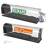 Makenook 10.2 Inch Enlarged Humane Mouse Traps for Mice and Small Rats, Indoor and Outdoor, Live Catch and Release, No Kill, Reusable, Safe for Kids and Pets, 2 Pack