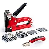 Upholstery Heavy Duty, 4 in 1 Stapler Gun with 6000 Staples, Remover, Manual Brad Nailer Power Adjustment Stapler Gun for Wood, Upholstery, Carpentry, Decoration DIY Staple Gun