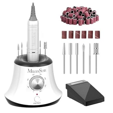 MelodySusie Multifunctional Desktop Nail Drill with Foot Pedal, SC320I 30000RPM E-File with Bit Holders & Elegant Design for Manicure Trimming, Shaping & Gel Removal, Ideal for Nail Artists & Home Use