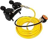 HPDAVV Snorkeling Air Compressor 3pcs Set 3rd Lung with 50ft ABS Breathing Hose & Scuba Diving Regulator Powered by 12V DC Battery