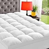 ELEMUSE Cal King Mattress Topper for Back Pain, Extra Thick Mattress Pad Cover, Plush Soft Pillowtop with Elastic Deep Pocket, Overfilled Down Alternative Filling