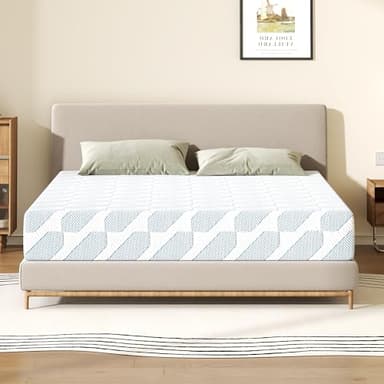 TFD Full Size Mattress,8 Inch Cooling Gel Memory Foam Mattress in a Box for Pressure Relief, No Fiberglass, Motion Isolation, Removable Washable Cover, Medium Firm, 75''L x 54''W