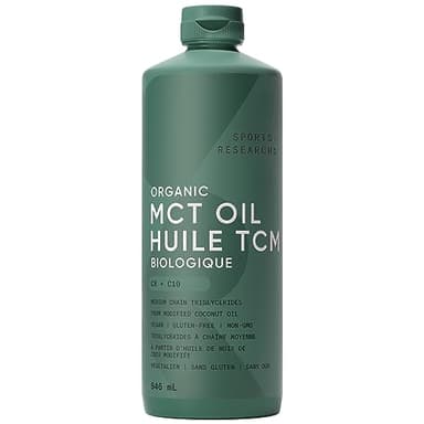 Sports Research Organic MCT Oil - Keto & Vegan MCTs C8, C10 from Coconuts - Fatty Acid Brain & Body Fuel, Non-GMO & Gluten Free - Flavorless Oil, Perfect in Coffee, Tea & Protein Shakes - 32 oz