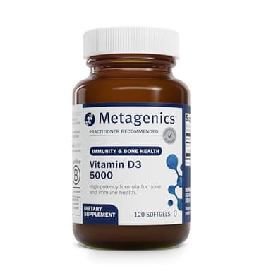 Metagenics Vitamin D3 5000 IU Supplement - High Potency Softgels for Immune, Bone & Heart Health* - 125 mcg Cholecalciferol in Coconut Oil for Enhanced Absorption* - Non-GMO, Gluten-Free - 120 Count