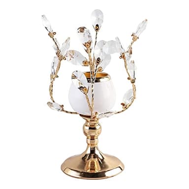 Duiaynke European Style En Luxury Crystal Chandelier Holders Metal Crystal Branches Leaves Beautiful Romantic Home Decor (Medium)