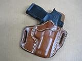 Azula OWB Leather 2 Slot Molded Pancake Belt Holster for Sig Sauer P365 XMACRO with Optic, TAN Right Hand