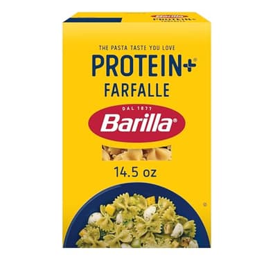 Barilla Protein+ (Plus) Farfalle Pasta, 14.5 Ounce - plant based - Made from Lentils, Chickpeas & Peas - Non-GMO, Kosher Certified