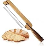 AAEJE Original Design 16.8" Wooden Bread Knife - Fiddle Bow Handle for Sourdough, Homemade & Artisan Breads with Protective Cover & Ergonomic Wood Handle