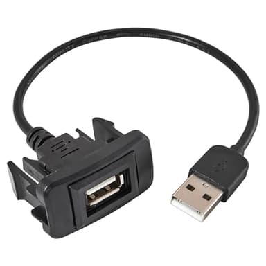 RED WOLF 1.57" x 0.79" Male to Female USB Power Port Socket Adapter Wire Plug Fit for Toyota 2003-2006 Hilux Vigo 4Runner Flush Mount Square USB Dashboard Panel Extension Cable Adaptor Connector