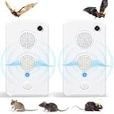 2025 Bat Repellent for Attic Ultrasonic Bat Repellent Devices Bat Deterrent Devices Getting Rid of Bats,Rechargeable Bat Repellent Outdoor,Bat Repellent Ultrasonic Indoor,Friendly to Human Pet,2 Pack