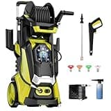 Electric Pressure Washer 5000PSI-Max 3.6GPM Power Washer Touch Screen Adjustable Pressure,4 Nozzles and 500ml Foam Cannon Power Washer Cleaning for Patio Yellow