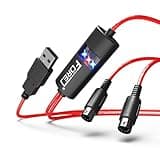 FORE MIDI to USB Interface MIDI Cable Adapter with Input&Output Connecting with Keyboard/Synthesizer for Editing&Recording Track work with Windows/Mac OS for Studio USB 2.0 Color Red - 6.5Ft