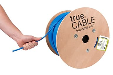 TRUE CABLE Cat6 Shielded Riser (CMR) Bulk Ethernet Cable, 1000ft, Blue, 23AWG Solid Bare Copper, 550MHz, Overall Aluminum Foil Shield (F/UTP), PoE++ 100W, ETL Listed