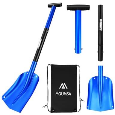 MQUMSA Portable Telescopic Aluminum Utility Car Adjustable Extended Edition Snow Shovel (Blue)