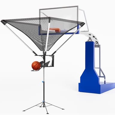 Basketball Rebounder, Basketball Return Attachment with 180° Rotating Track, Shot Trainer Rebounder Net Return System for Efficient Training, Ideal for Indoor & Outdoor Use, Easy Assembly & Portable