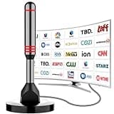 Digital TV Antenna for Smart TV Indoor，2025 HD Antenna with Strong Magnetic Base, 360°&Long Range Reception HDTV Antennas for Local Channels, Easy Installation Antennas for TVs Without Cable (5.5 in)