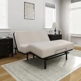 FLEXISPOT Queen Adjustable Bed Frame Base,Segmented Design,Easy Assemble,Oxford Fabric Bedspread,Wired Remote,Whisper Quiet Durable Motor,Mattress Holder, No Box Spring.