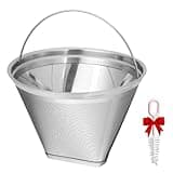 #4 Coffee Filter, for Moccamaster Filters Coffee Filter for Technivorm Moccamaster KBGV and KBT Coffee Machines, Metal Coffee Filter, Reusable Metal Filters, With cleaning brush. 3 Years Warranty