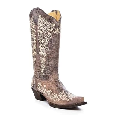Corral Boots Women's Brown Leather Western Boots (BROWN, US Footwear Size System, Adult, Women, Numeric, Medium, 9.5)