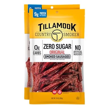 Tillamook Country Smoker Zero Sugar Original Keto Friendly Smoked Sausages, 10 Ounce (Pack of 2)