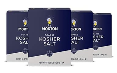Morton Kosher Salt, Coarse (48 oz / 3 lb), 4-Pack, Ideal for Cooking & Baking
