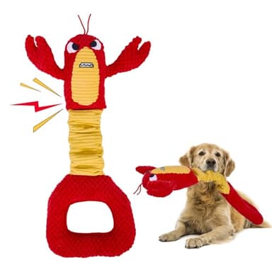 Squeaky Dog Puppy Toys, Stuffed Plush Animal to Keep Them Busy for Small Medium Large Dogs & Aggressive Chewers, Soft Indestructible Pet Chew Toys with Crinkle Paper, Best Tug of War Stuff for Puppies